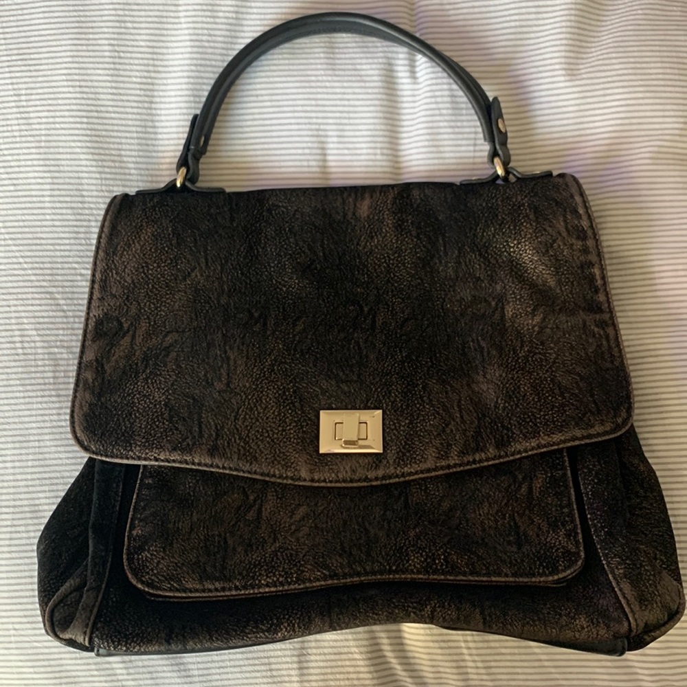Black/Bronze Satchel Purse